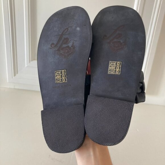 NWOT Free People Woven River Leather Sandals Black Sz 38.5 - Picture 5 of 6